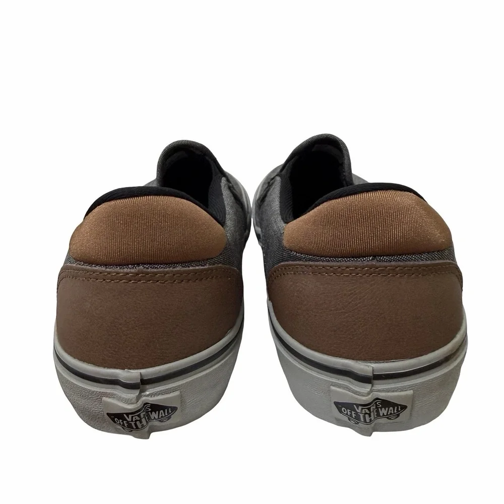 VANS Asher Deluxe Slip On Sneaker Mens US 7.5 EU 40 Gray Skateboard Skater Shoes